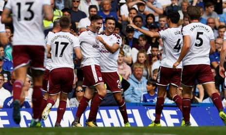 Burnley’s Stephen Ward celebrates scoring their second goal.