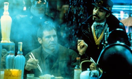 Ford with Edward James Olmos in Blade Runner.