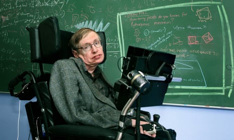 Stephen Hawking at his office at the department of applied mathematics and theoretical physics at Cambridge University in 2005.
