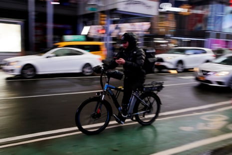 E-bike riders on city streets