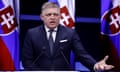 BELGIUM-IAEA-ENERGY-NUCLEAR-SUMMIT<br>Slovakia's Prime Minister Robert Fico delivers a speech during the International Atomic Energy Agency (IAEA) Nuclear Energy Summit at the Brussels Expo convention centre in Brussels on March 21, 2024. (Photo by KENZO TRIBOUILLARD / AFP) (Photo by KENZO TRIBOUILLARD/AFP via Getty Images)
