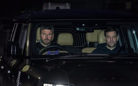 Michael Carrick drives his assistant Jonathan Woodgate into Manchester United’s training ground.