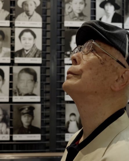 Hisashi Teruya at the Tsushima-maru Memorial Museum
