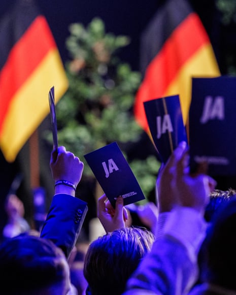 Delegates vote during the federal congress of Generation Germany, the youth organisation of the AfD, in Magdeburg.