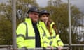 Keir Starmer and Angela Rayner in hard hats and hi-vis jackets