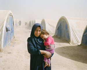 Thana Abdulah, 42, travelled with her mother-in-law and children to Tinah camp from her village of Iman Gabi.