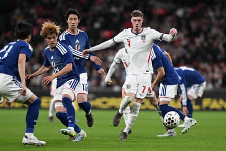 Cole Palmer in action for England against Japan