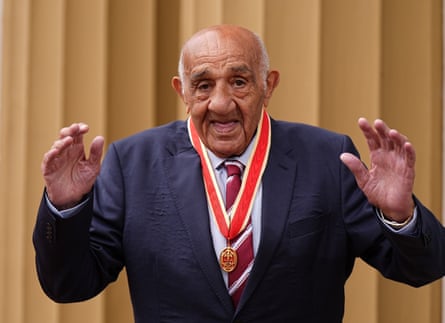 Billy Boston after receiving his knighthood at an Investiture ceremony at Buckingham Palace, London, ini 2025