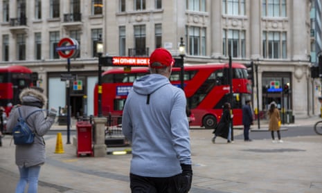 People walking along Oxford Street, central London