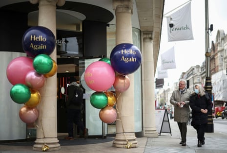 A shop on New Bond street, as the coronavirus disease (COVID-19) restrictions ease today