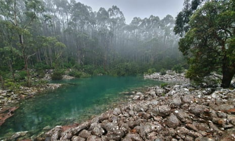 The crystal clear waters of the The Disappearing Tarn located at kunanyi/ Mount Wellington.
