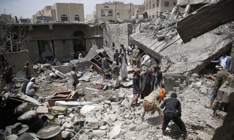 Aftermath of an airstrike in Sana’a, Yemen
