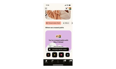 A phone screen displaying the Happn Dating App