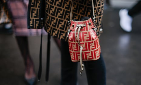 A Fendi bag emblazoned with their abstracted logo.