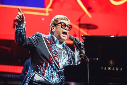 Elton John Concert In MadridMADRID, SPAIN - JUNE 26: Elton John performs on stage at WiZink Center on June 26, 2019 in Madrid, Spain. (Photo by Javier Bragado/Redferns)