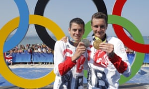 Alistair (right, with his gold medal) and Jonny Brownlee (with silver) after their Olympic triathlon triumph for Team GB at Rio 2016.