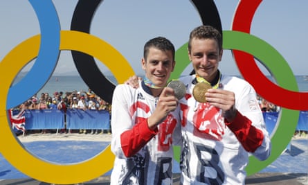 Alistair (right, with his gold medal) and Jonny Brownlee (with silver) after their Olympic triathlon triumph for Team GB at Rio 2016.