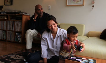 Nadya France-White and Prakashan Sritharan th Huia, taken in their Wellington apartment on 7 Jun 2024.