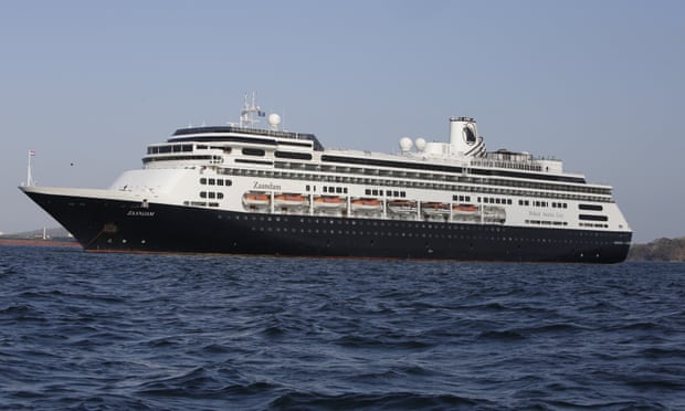 The Zandaam cruise ship, anchored off Panama City