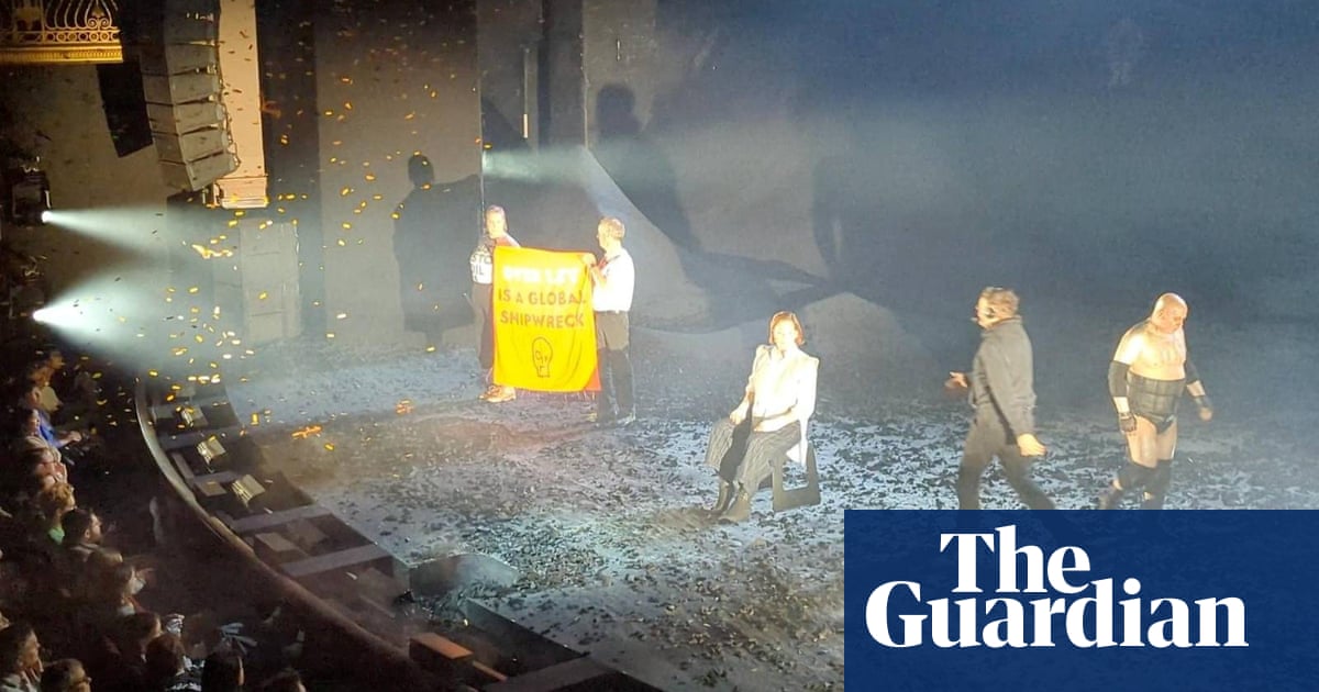 Just Stop Oil activists interrupt play starring Sigourney Weaver in London | Just Stop Oil Just Stop Oil activists interrupt play starring Sigourney Weaver in London | Just Stop Oil