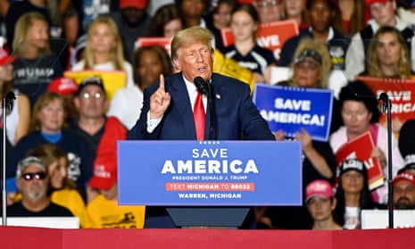 ‘Held captive by an “eternal past” of grudges and grievances’: Donald Trump at a rally in Warren, Michigan, October 2022