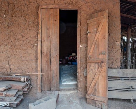 An open door in a hut