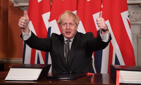 Boris Johnson signed the trade deal on Wednesday after it was voted through by MPs.