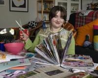 Guardian Australia Production assistant Eleanor Burnard scrapbooking.