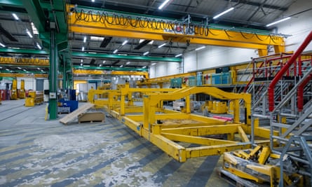 The now empty car bodies welding area at Alstom’s plant.