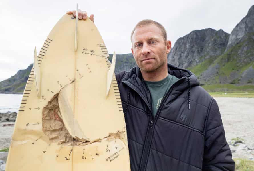 Shannon Ainslie and his bitten board