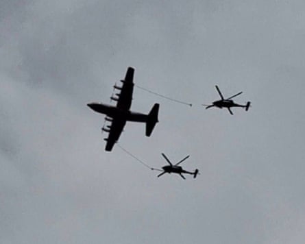 Images taken from Iran showing helicopters refuelling