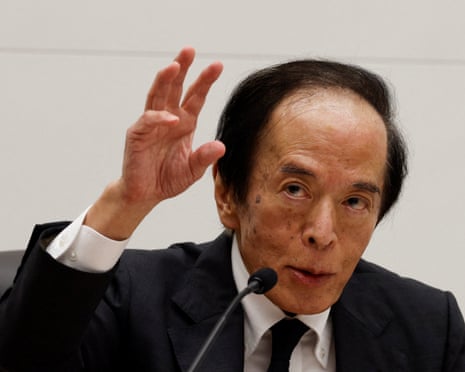 Bank of Japan governor Kazuo Ueda attends a press conference after a policy meeting in Tokyo on Friday.