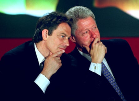 Tony Blair and Bill Clinton at a Nato summit in Paris in May 1997.