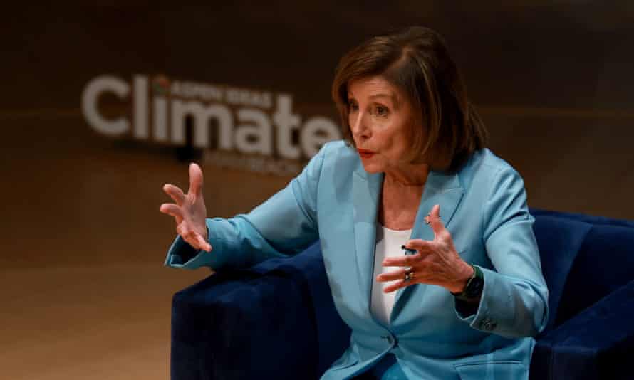 House Speaker Nancy Pelosi speaks during the annual Aspen Ideas Climate Conference at the The New World Center on May 09, 2022 in Miami Beach, Florida.