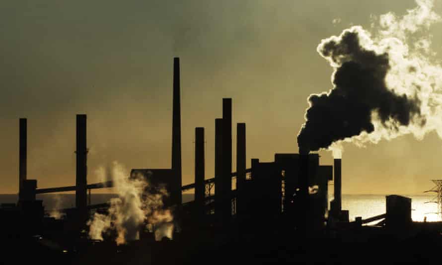 The Port Kembla steel works in New South Wales stock australian emissions climate change carbon pollution