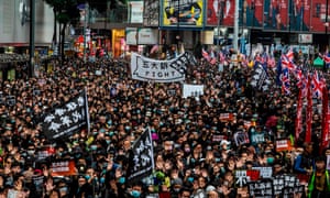 Crowds of protesters