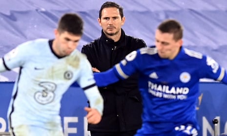 Frank Lampard looks on during his Chelsea team’s defeat at Leicester on Tuesday.