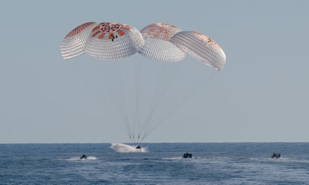 The moment of splashdown.