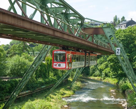 The Schwebebahn railway follows the route of the River Wupper.