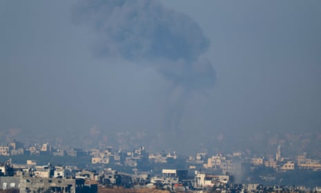 Smoke rises after an Israeli airstrike in Gaza, after a temporary truce between Israel and the Palestinian Islamist group Hamas expired.