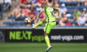 Jess Fishlock, Reading’s marquee signing of the summer, in action for her parent club Seattle Reign.