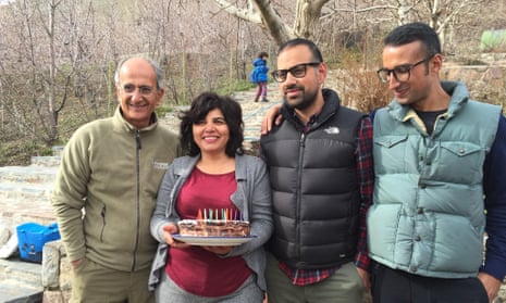 Iranian environmentalist Kavous Seyed-Emami (left), his wife Maryam Mombeini and their sons Ramin and Mehran. 