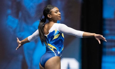 Nia Dennis is known for her eye-catching floor routines