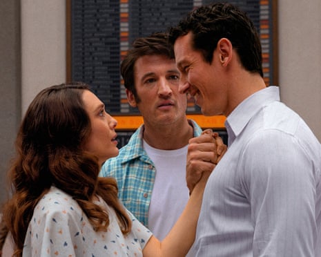 Elizabeth Olsen, Miles Teller and Callum Turner in Eternity.