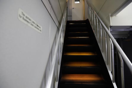 The staircase that leads to the second floor.