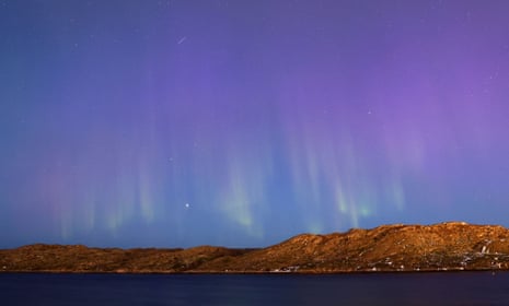 The Northern Lights seen from Bodo Harbour on the morning of matchday.