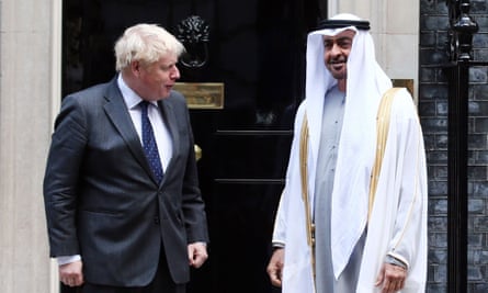 Boris Johnson and Mohammed bin Zayed outside No 10 last month