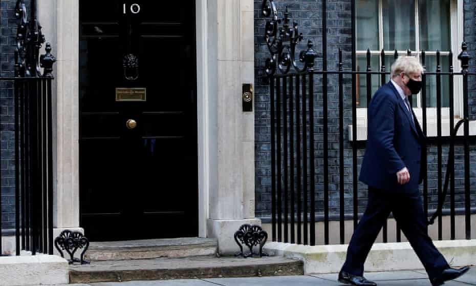 Boris Johnson walking in Downing Street