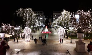 Coronavirus live news: new variant already in 'great majority if not all' European countries, says expert | World news 2 Syndagma Square in central Athens lit up with Christmas decorations