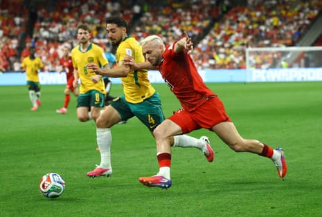 Australia's Jacob Italiano in action with Turkey's Baris Alper Yilmaz